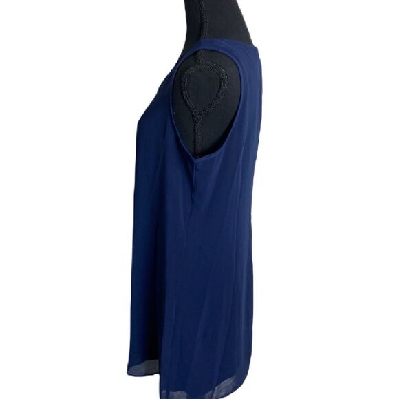 #141 AUW Navy Pleat Front Cocktail Dress - Picture 3 of 8